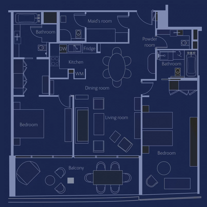 Address JBR apartment layout